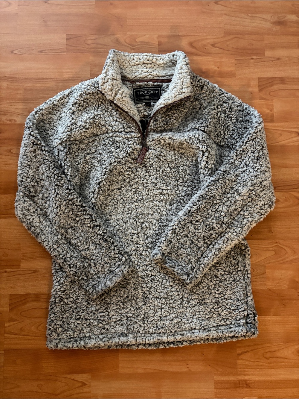 True Grit Original Frosty Tipped Sherpa Pullover in Charcoal
